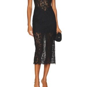 Black Lace Midi Dress